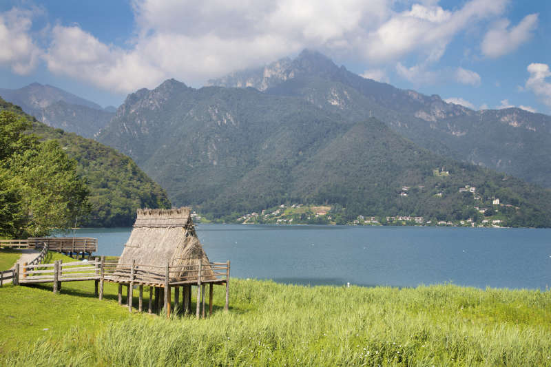 The prehistoric stilt houses on Ledro Lake