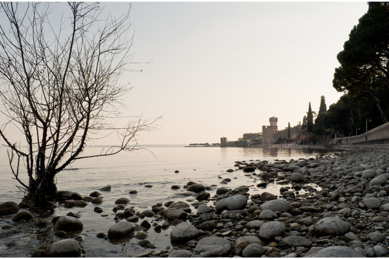 Sirmione in winter and Scaligero Castle Sirmione in winter and Scaligero Castle